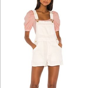 NWT WeWoreWhat Basic Linen Short Overalls